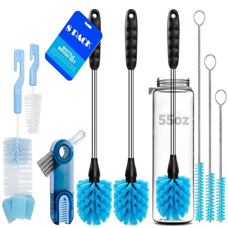 8 Pack Bottle Cleaner Brush Set For Decanter Baby Bottle Tumbler Cup Lid