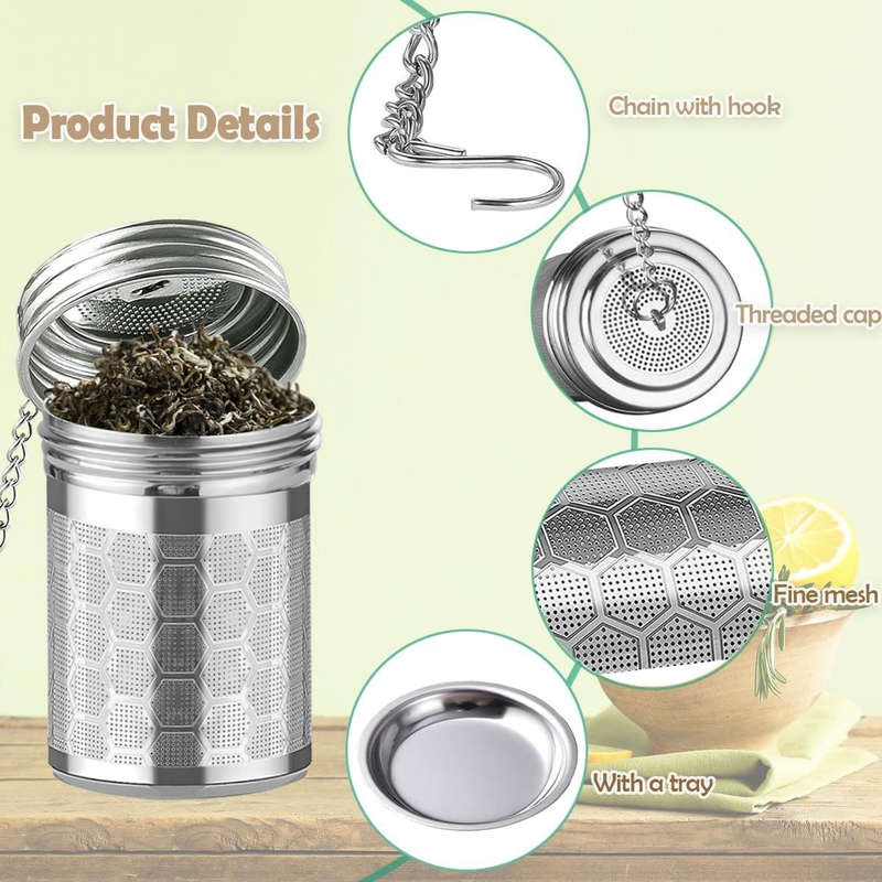 Stainless Steel Tea Strainers for Loose Tea Leaf, Mesh Tea Infuser - 2 Pack