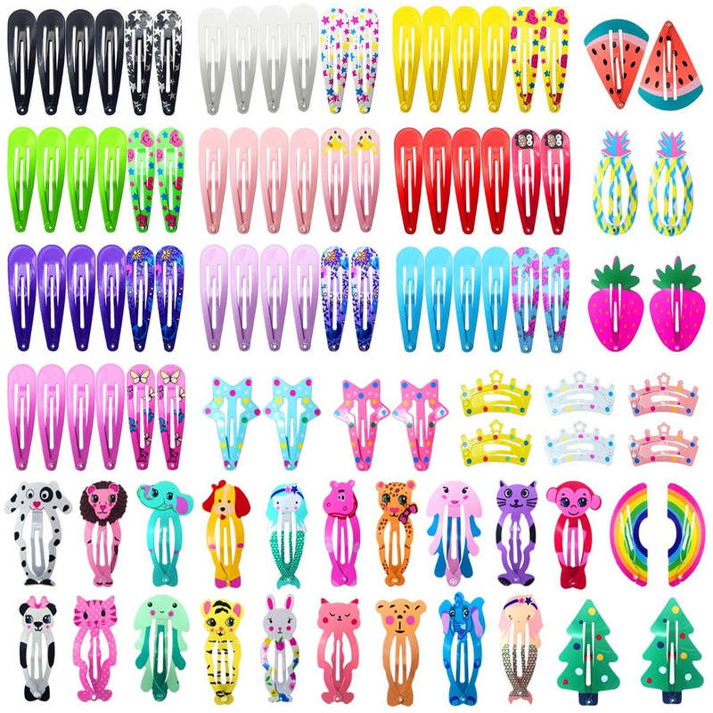 Hair Clips For Girls Women Teens Metal Snap Hair Pin, Barrettes - 100 Piece