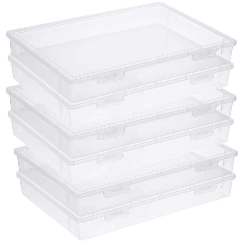 6 Pack Clear Multipurpose Large Craft Storage Board Game, File Organiser