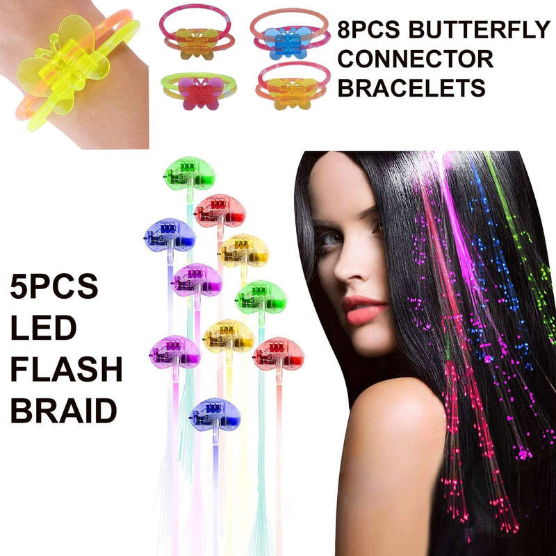 290 Pack Glow In The Dark Party Supplies Bulk LED Light Up Party Favor Toys