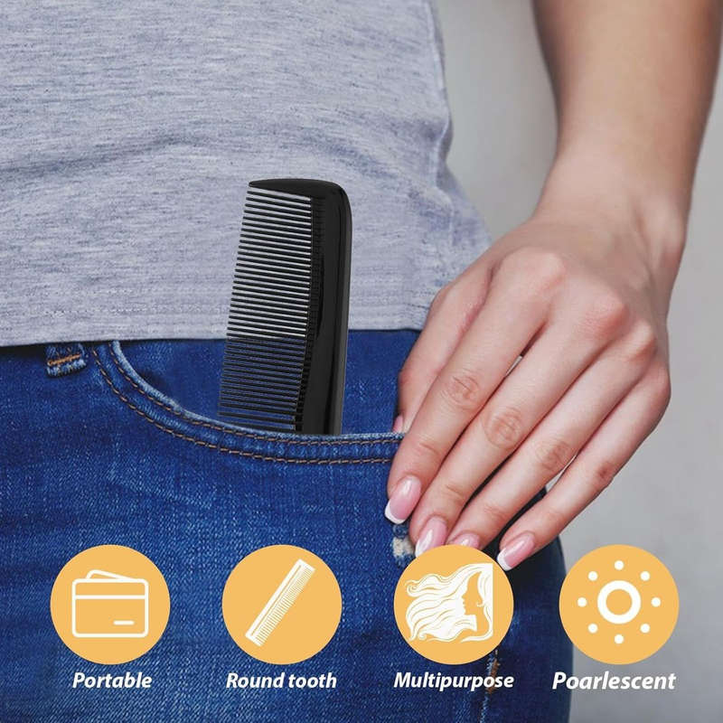 12-Pack Pocket Hair Combs | Fine-Tooth Travel Combs for All Hair Types |