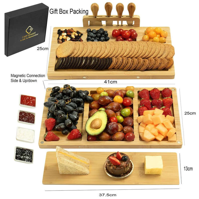 Cheese Board and Knife Set With Extra Plate Charcuterie-Large