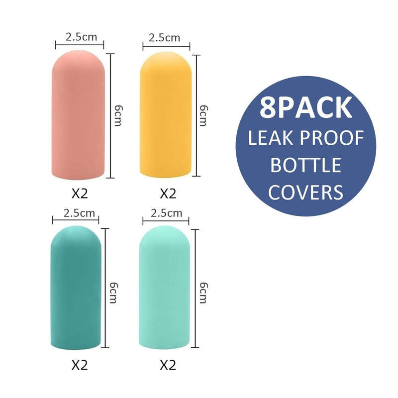 8 Pack Silicone Bottle Covers For Leakproof Travel Essentials For Women Men