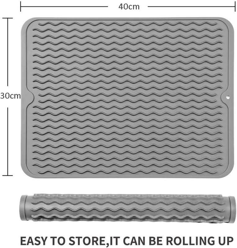 2 Pack Silicone Dish Drying Mat- Heat Resistant Multipurpose Liner-30x40cm