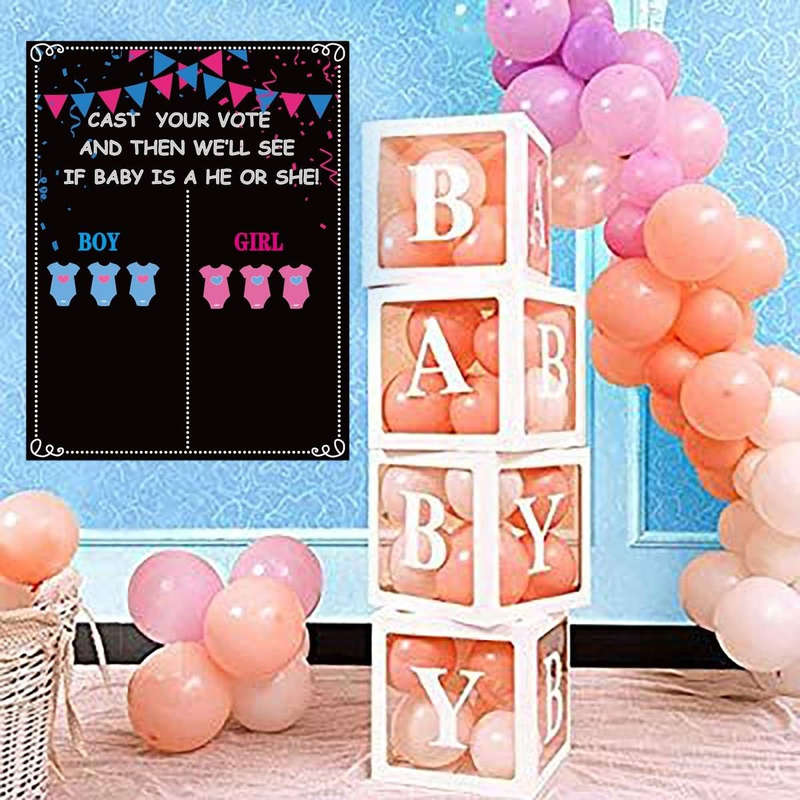 57 Piece Voting Gender Reveal Games & Baby Shower Party Decorations- Large