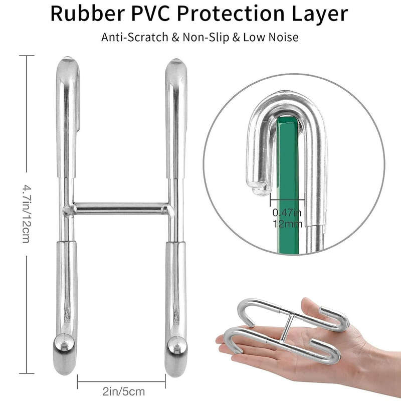 Shower Door Towel Hooks Bathroom No Drill Over Glass-Multipurpose - Pack of 2
