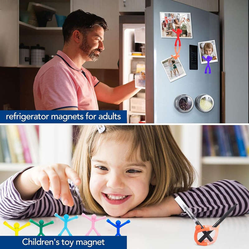 Humanoid Fridge Magnet Toys for Adults and Kids Novelty Magnetic Man - Pack of 10