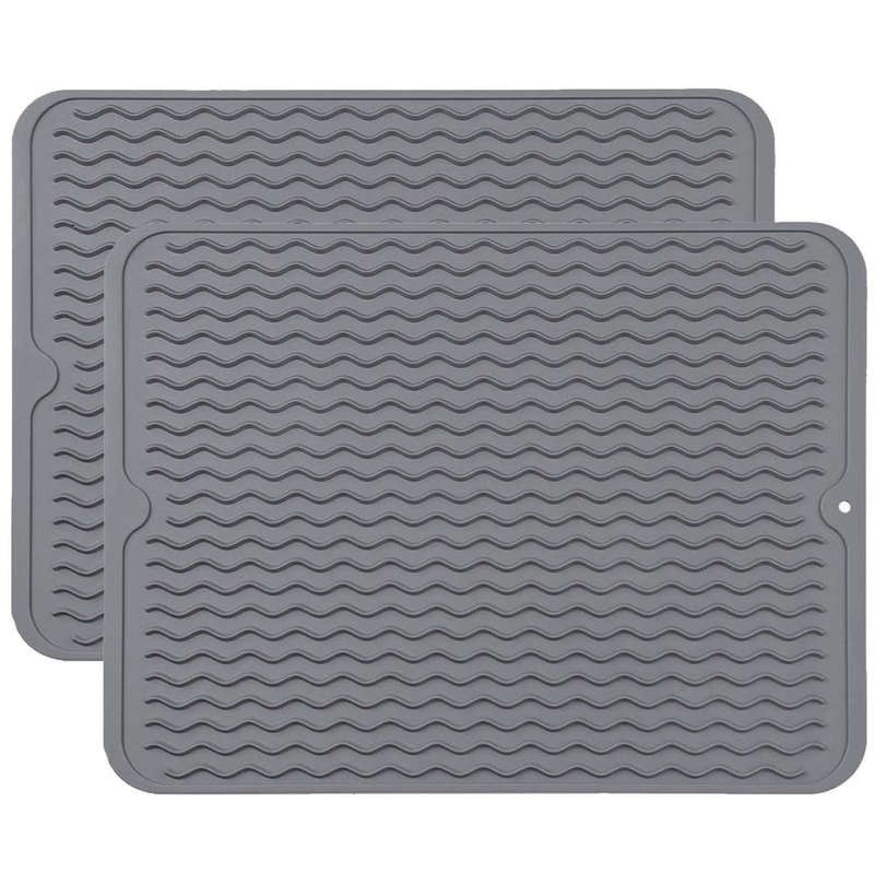 2 Pack Silicone Dish Drying Mat- Heat Resistant Multipurpose Liner-30x40cm