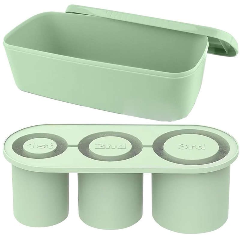 Silicone Ice Cube Tray For Tumbler Cup With Lid & Bin Mold Maker-Large