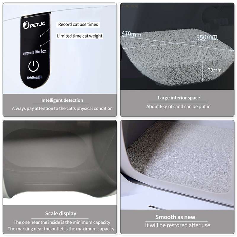Automatic Closed Cat Litter Box Intelligent Self Cleaning Cat Sand Toilet Front-Entry Gravity