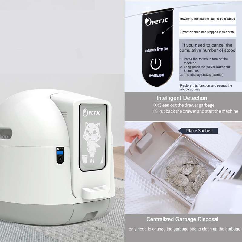 Automatic Closed Cat Litter Box Intelligent Self Cleaning Cat Sand Toilet Front-Entry Gravity