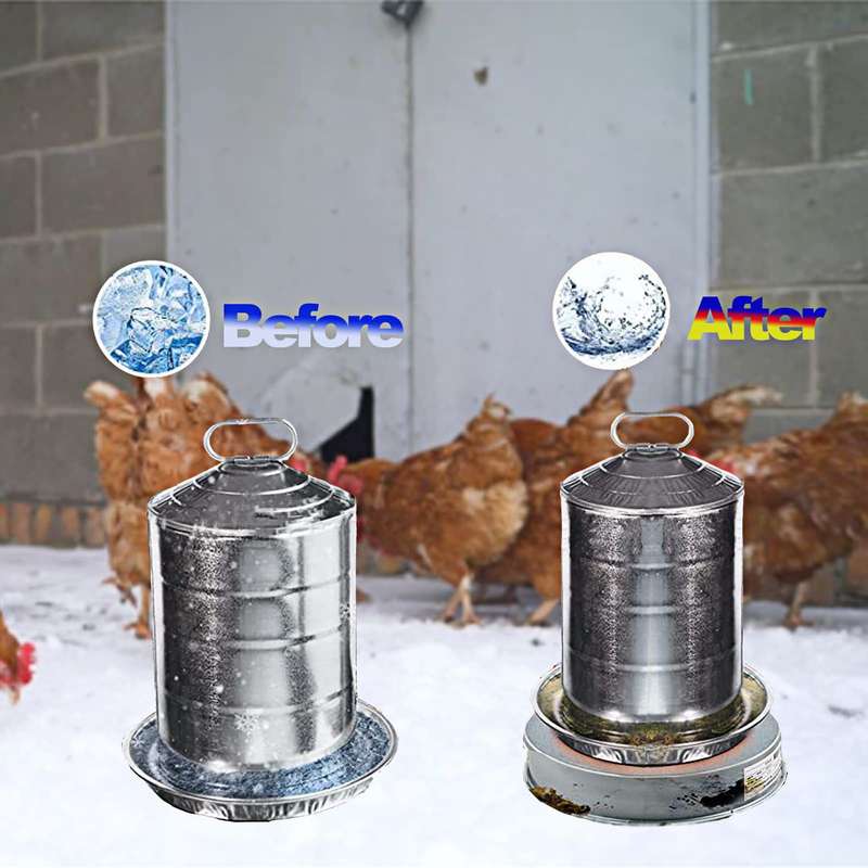 Chicken Water Heater Base 15 Watt Winter De-Icer Chicken Water Heating Base 14.6 Inch for Met