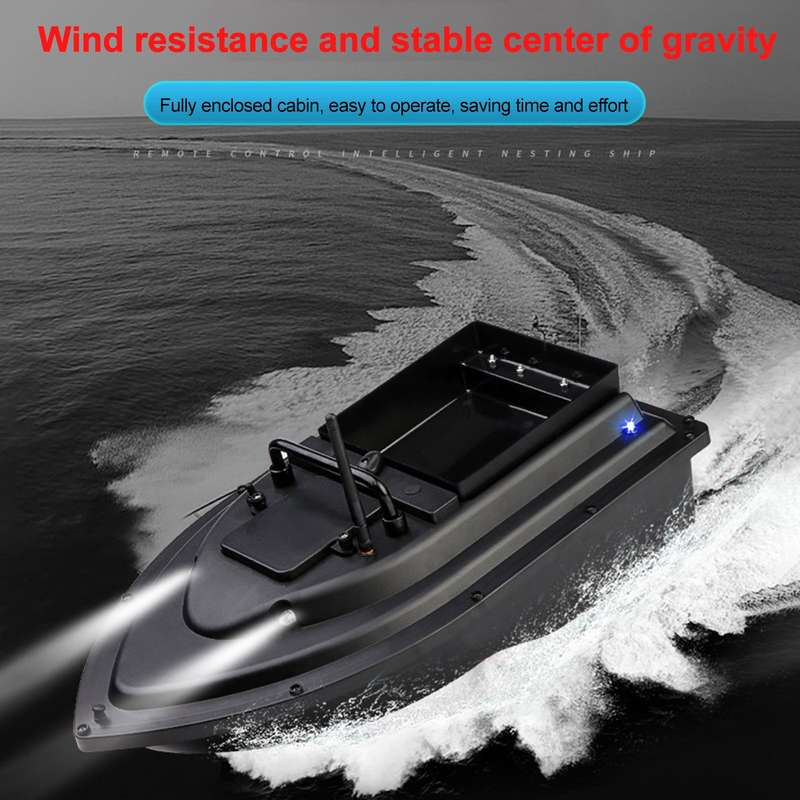 RC Fishing Bait Boat RC Boat Fish Finder 0.75kg Loading 500M Remote Control Double Motor Nigh