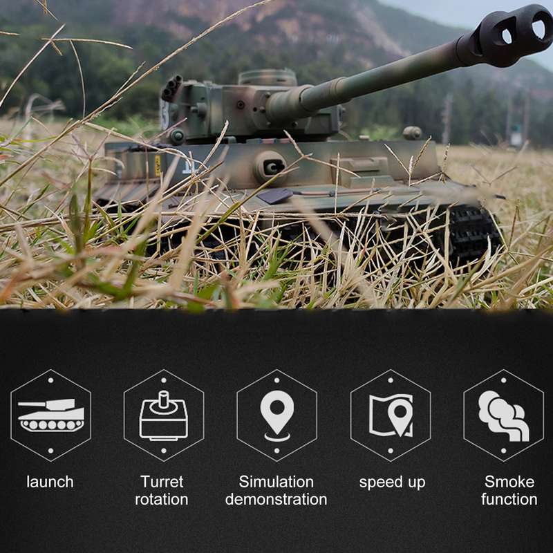 RC Tanks 1/16 Army Tank Toys for Boys  Remote Control Vehicles with Sound and Light RC Milita