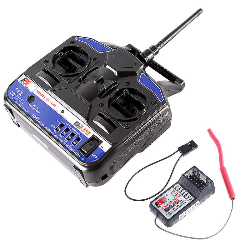 Flysky FS-T4B 2.4G 4CH Radio Model RC Transmitter & FS-R6B Receiver for RC Airplane