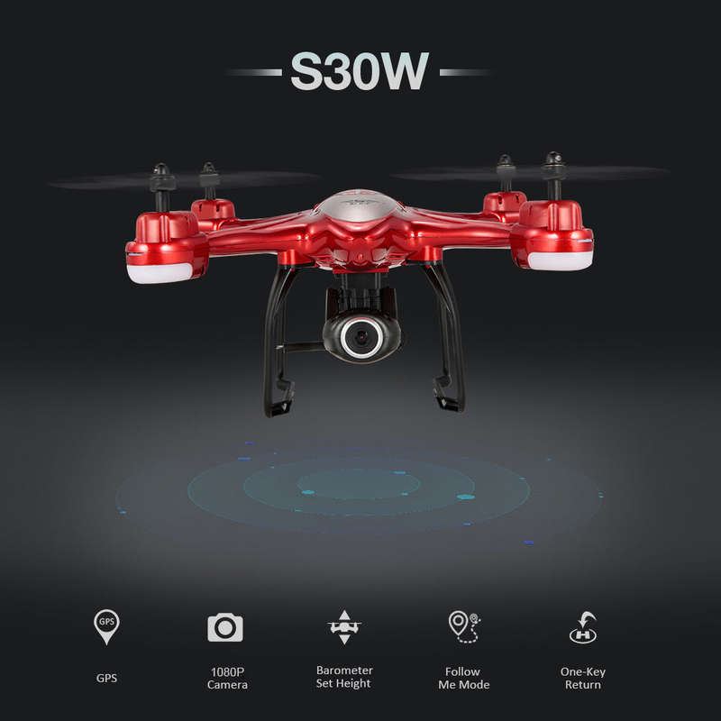 SJ R/C S30W 1080P Wide Angle Camera GPS Positioning Wifi FPV Altitude Hold RC Training Quadco