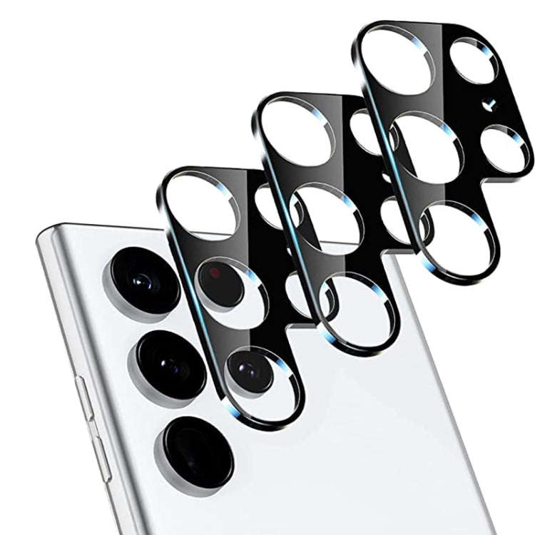 For Samsung Galaxy S22 Ultra 5G Integrated Rear Camera Lens Tempered Glass Film(Black)