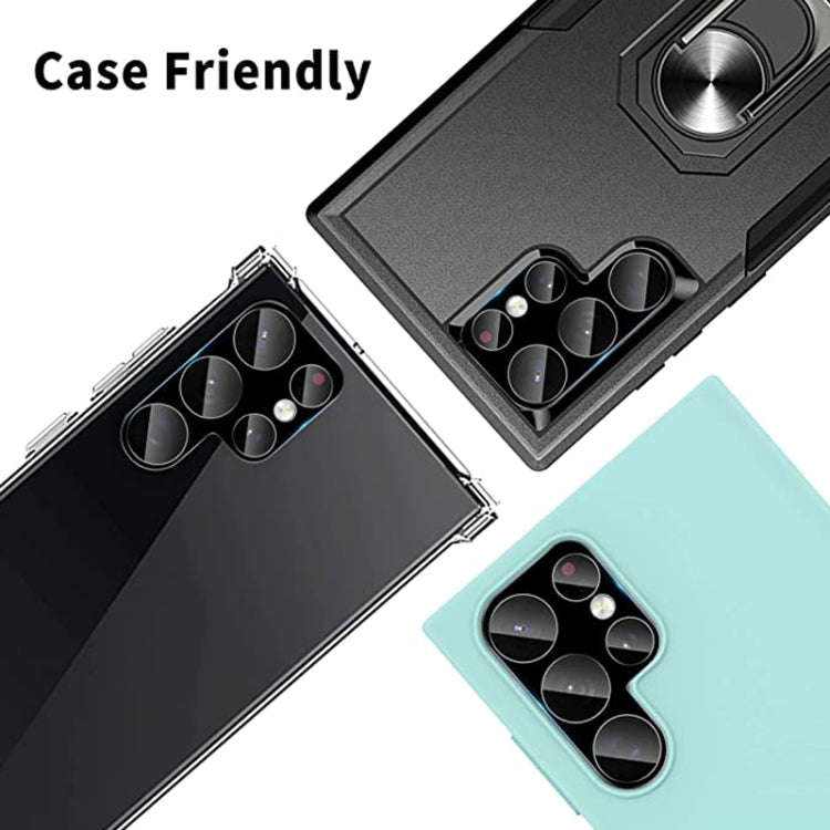 For Samsung Galaxy S22 Ultra 5G Integrated Rear Camera Lens Tempered Glass Film(Black)