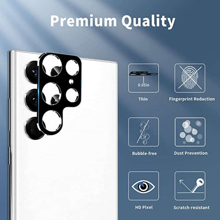 For Samsung Galaxy S22 Ultra 5G Integrated Rear Camera Lens Tempered Glass Film(Black)