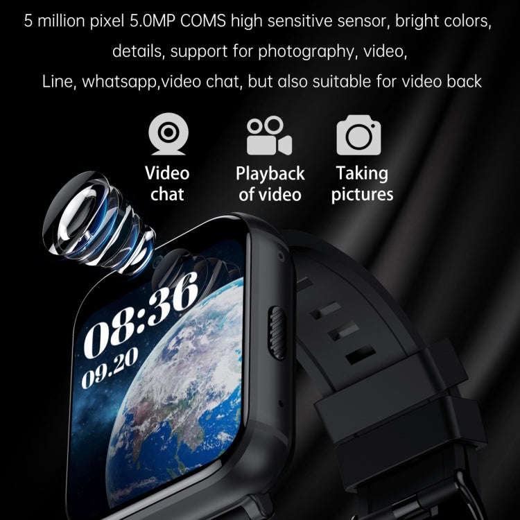 Q668 1.99 inch Screen 4G Smart Watch Android 9.0, Specification:2GB+16GB(Black)