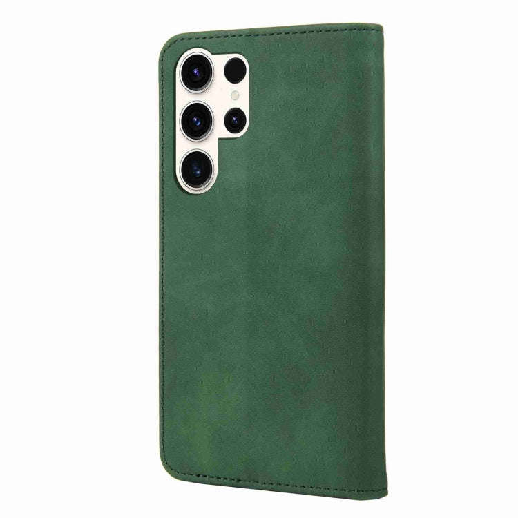 For Samsung Galaxy S24 Ultra 5G Skin Feel Splicing Leather Phone Case(Green)