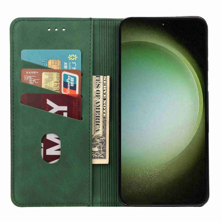 For Samsung Galaxy S24 Ultra 5G Skin Feel Splicing Leather Phone Case(Green)