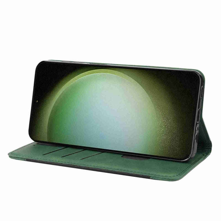 For Samsung Galaxy S24 Ultra 5G Skin Feel Splicing Leather Phone Case(Green)