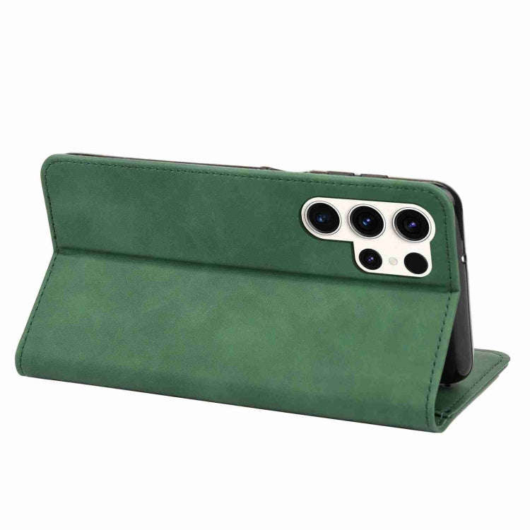 For Samsung Galaxy S24 Ultra 5G Skin Feel Splicing Leather Phone Case(Green)