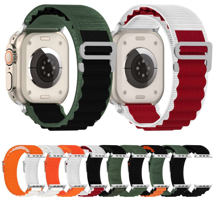 Double Color Nylon Watch Band For Apple Watch Series 9&8&7 41mm / SE 3&SE 2&6&SE&5&4 40mm / 3&2&1...
