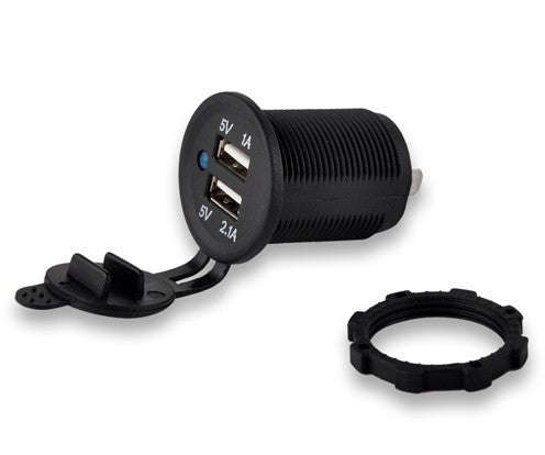 Dual USB power socket - ROUND