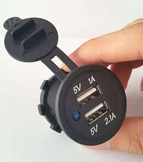 Dual USB power socket - ROUND