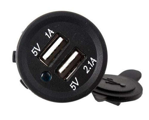 Dual USB power socket - ROUND