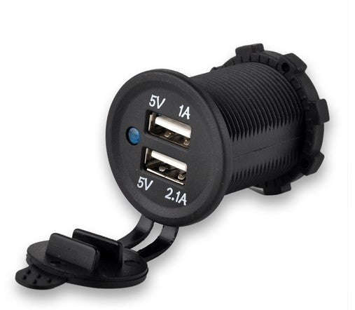 Dual USB power socket - ROUND