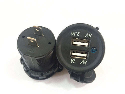 Dual USB power socket - ROUND