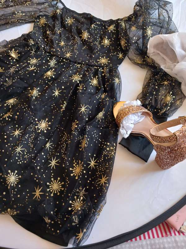 Galaxy Print Mesh Dress