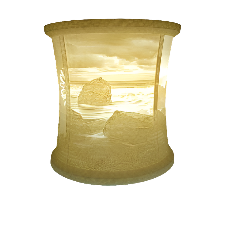 Custom 3D Printed Lithophane Lamp