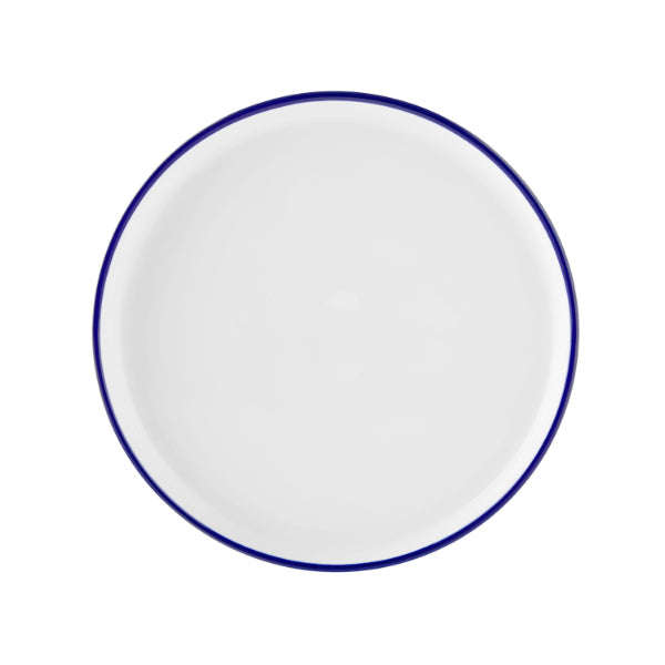 Dinnerware Set - 12 Piece Elegant Blue Rim Dinnerware Set