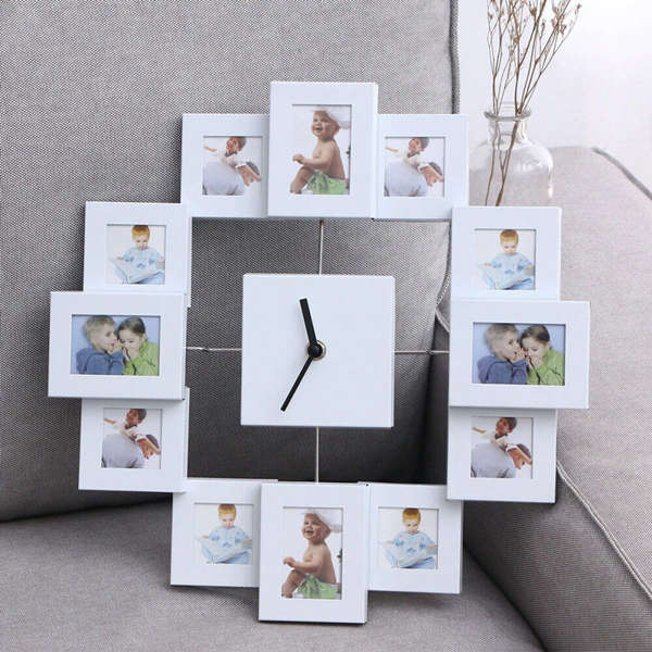 35cm Photo Plastic Material Frame Fashion Wall Clock