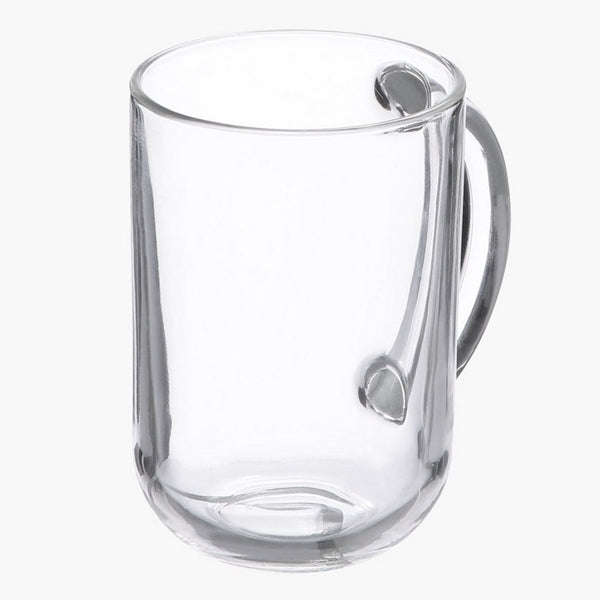 Glass Mug Set - 6 Piece Clear Large Glass Mug Set - 315ml