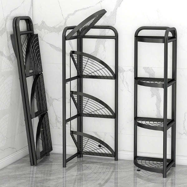 4 Tier Storage Rack Organizer - Stylish Metal 4 Tier Multipurpose Kitchen Shelf Corner Storage Ra...