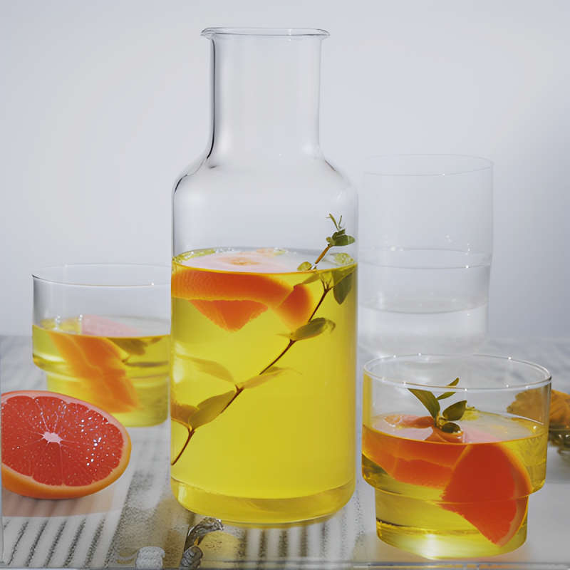5 Piece Stylish Borosilicate Carafe and Glass Set