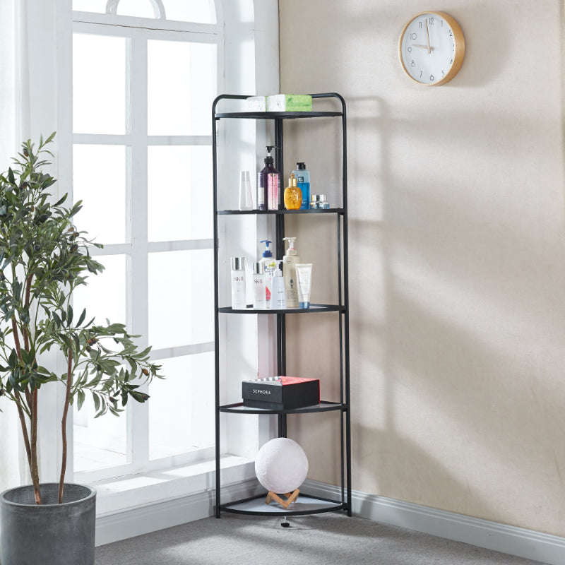 5 Tier Storage Rack Organizer - Stylish Metal 5 Tier Multipurpose Kitchen Shelf Corner Storage Ra...