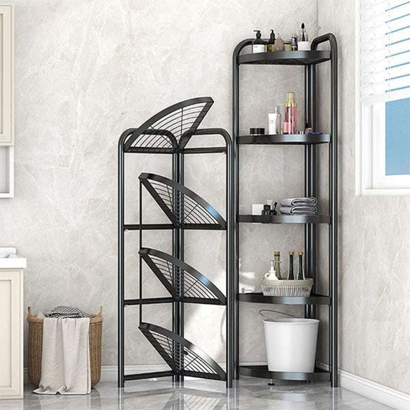 5 Tier Storage Rack Organizer - Stylish Metal 5 Tier Multipurpose Kitchen Shelf Corner Storage Ra...