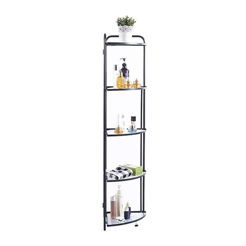 5 Tier Storage Rack Organizer - Stylish Metal 5 Tier Multipurpose Kitchen Shelf Corner Storage Ra...