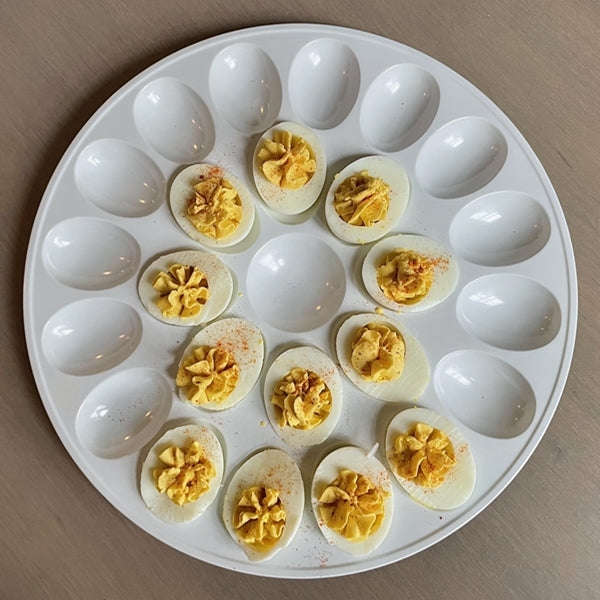 Egg Platter Tray - Elegant White Porcelain Deviled Egg Platter Tray