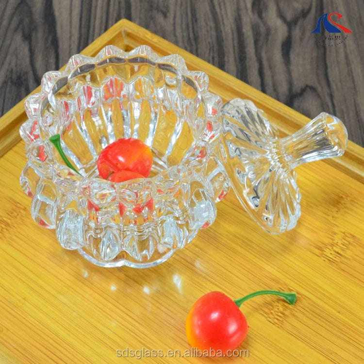 Elegant Multifunctional Clear Glass Decorative Sugar Jar with Lid