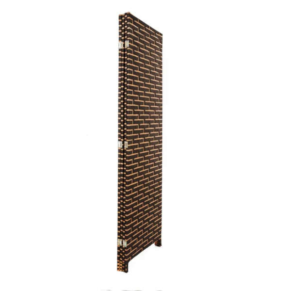 Folding Hand-Woven Rattan 4 Panel Privacy Screen Room Divider