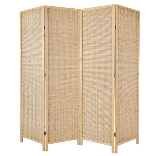 Partition Room Divider - Folding Modern Simplicity Bamboo 4 Panel Privacy Screen Room Divider