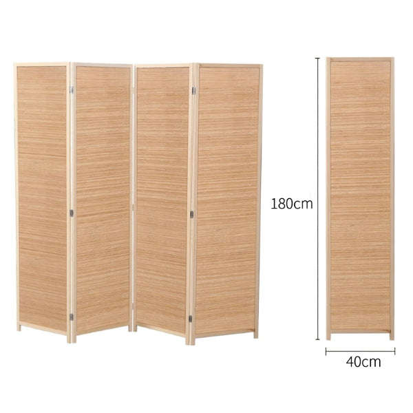 Partition Room Divider - Folding Modern Simplicity Bamboo 4 Panel Privacy Screen Room Divider